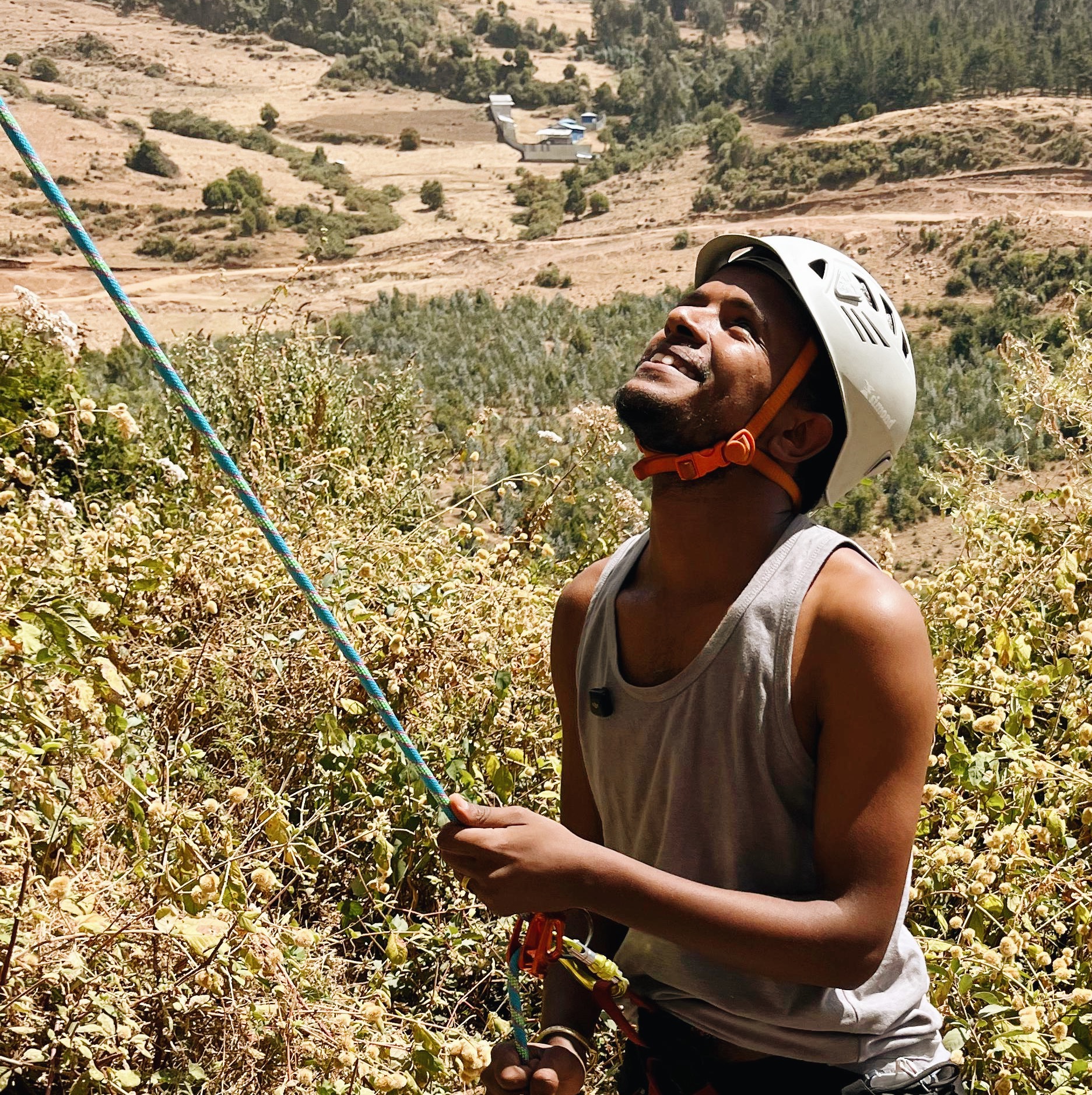 Ras, co-founder of Addis Rock Climbing Initiative